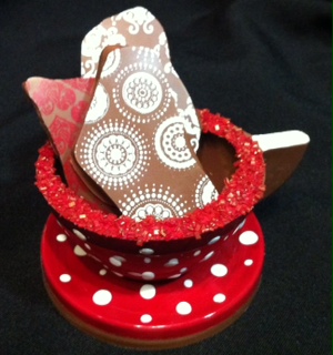 red cup & saucer red cup & saucer