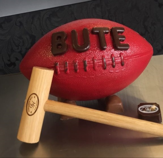 Lolly Bash Cakes Red Bute Footy with Hammer